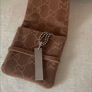 GUCCI BAR NECKLACE 925 SS WITH BOX⭐️Always Authentic🎬Comes with COA🎬